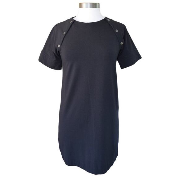 Theory Athrina K Ranmire Knit Shift Mini Dress Black - Picture 7 of 10